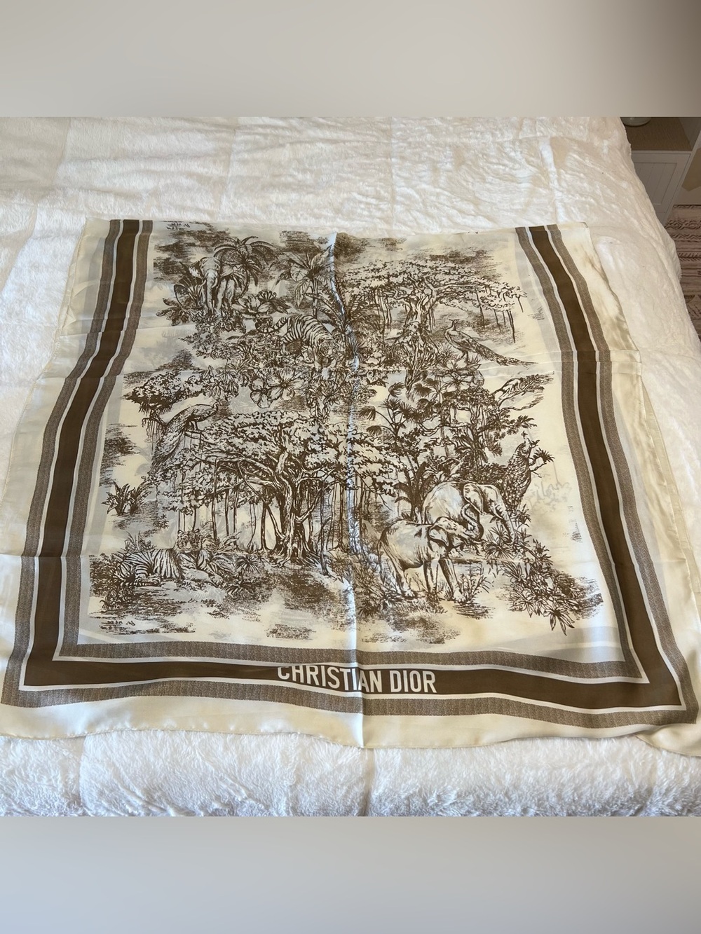 CD silk long scarf